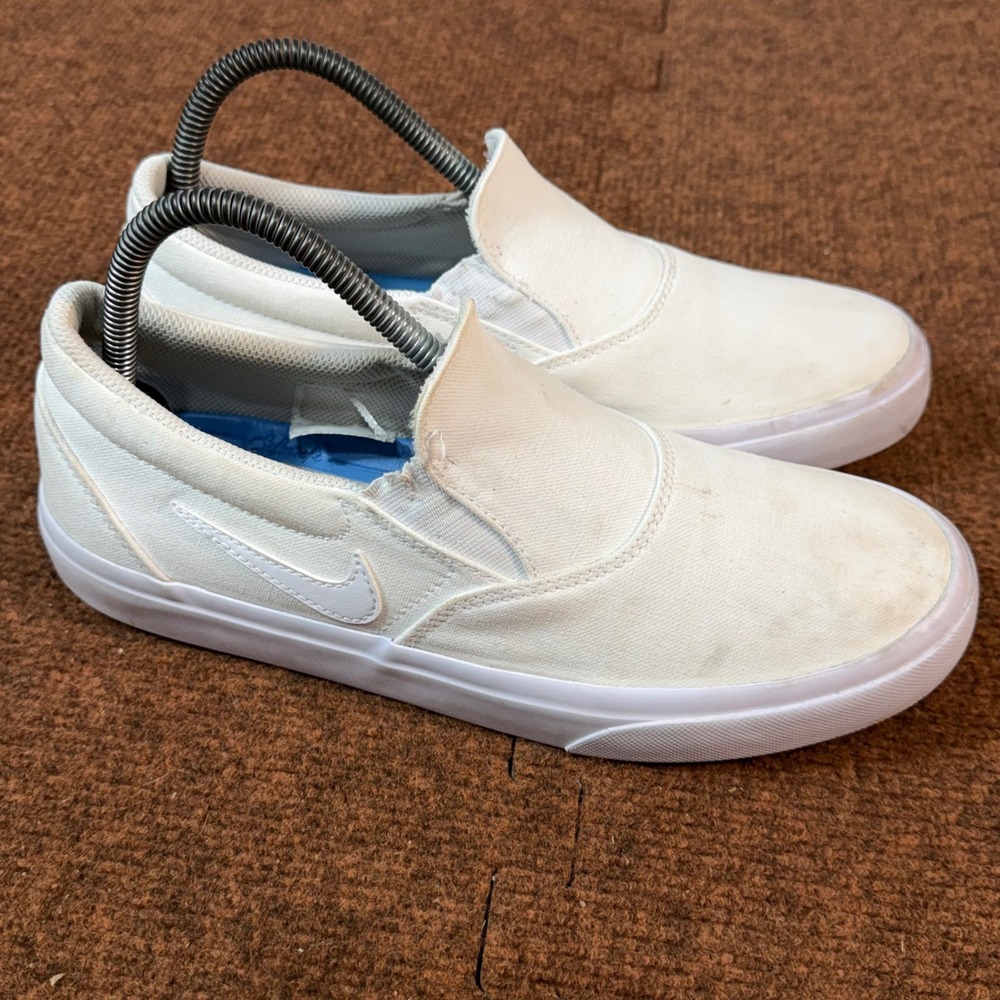 Nike SB Charge Solarsoft Canvas Slip Men White Skate Shoes CT3523-100 Size 8 A-